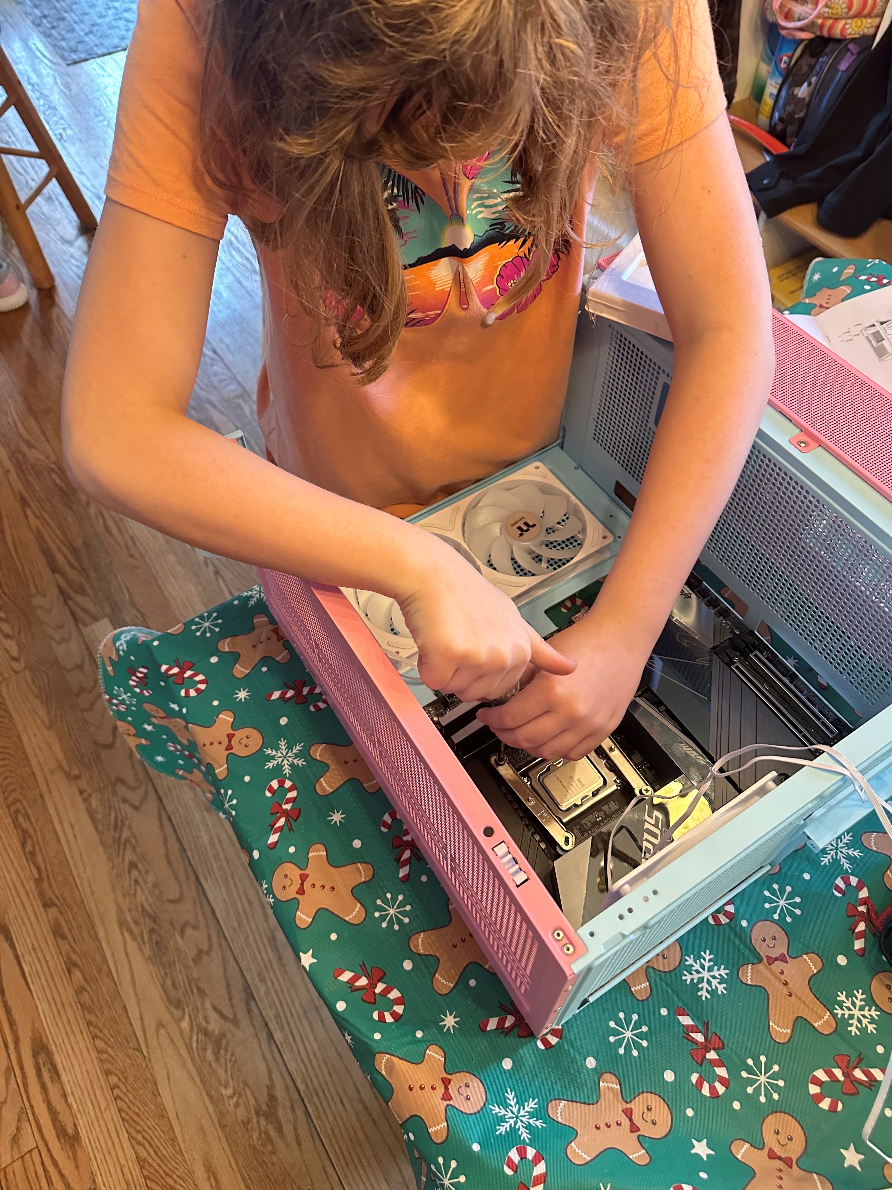 Workstation assembly in progress