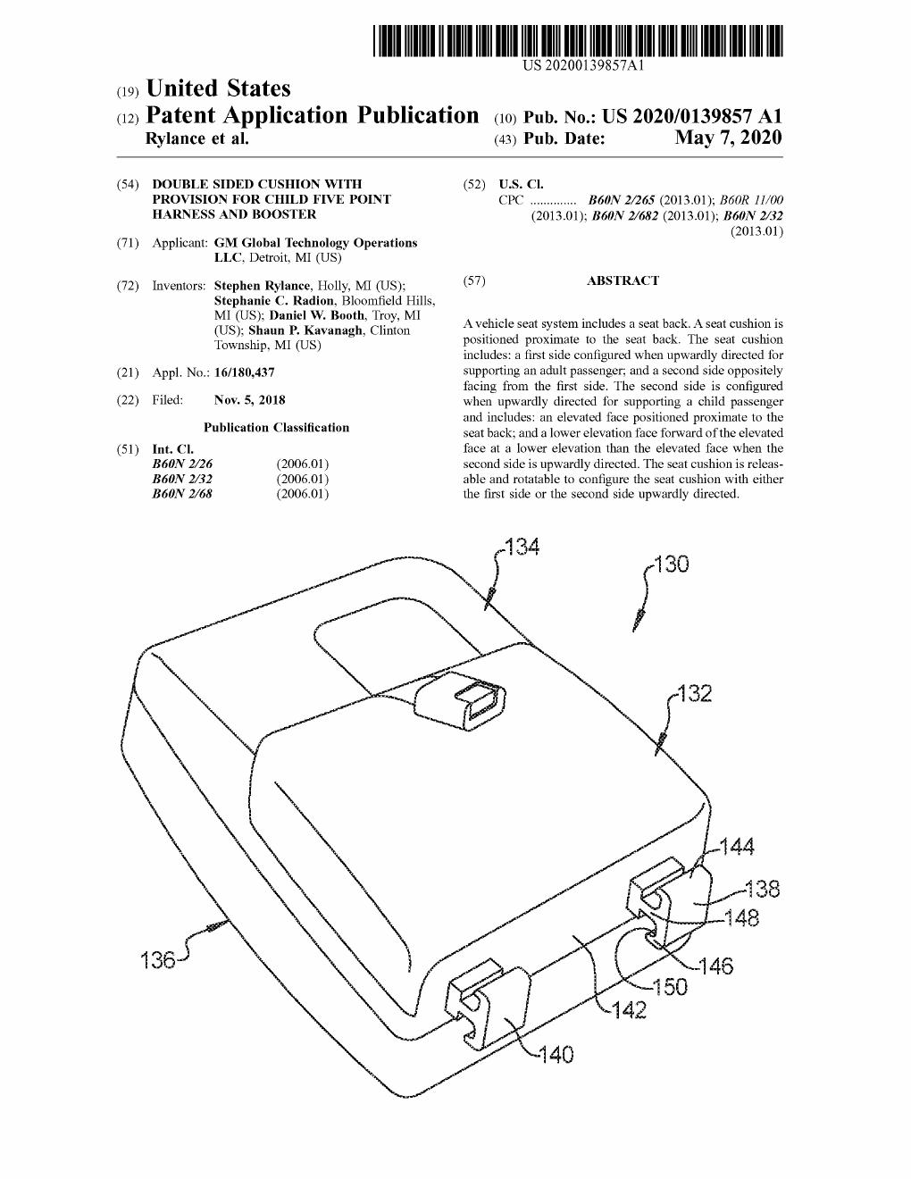 Patent application — Double Sided Cushion with Child Harness